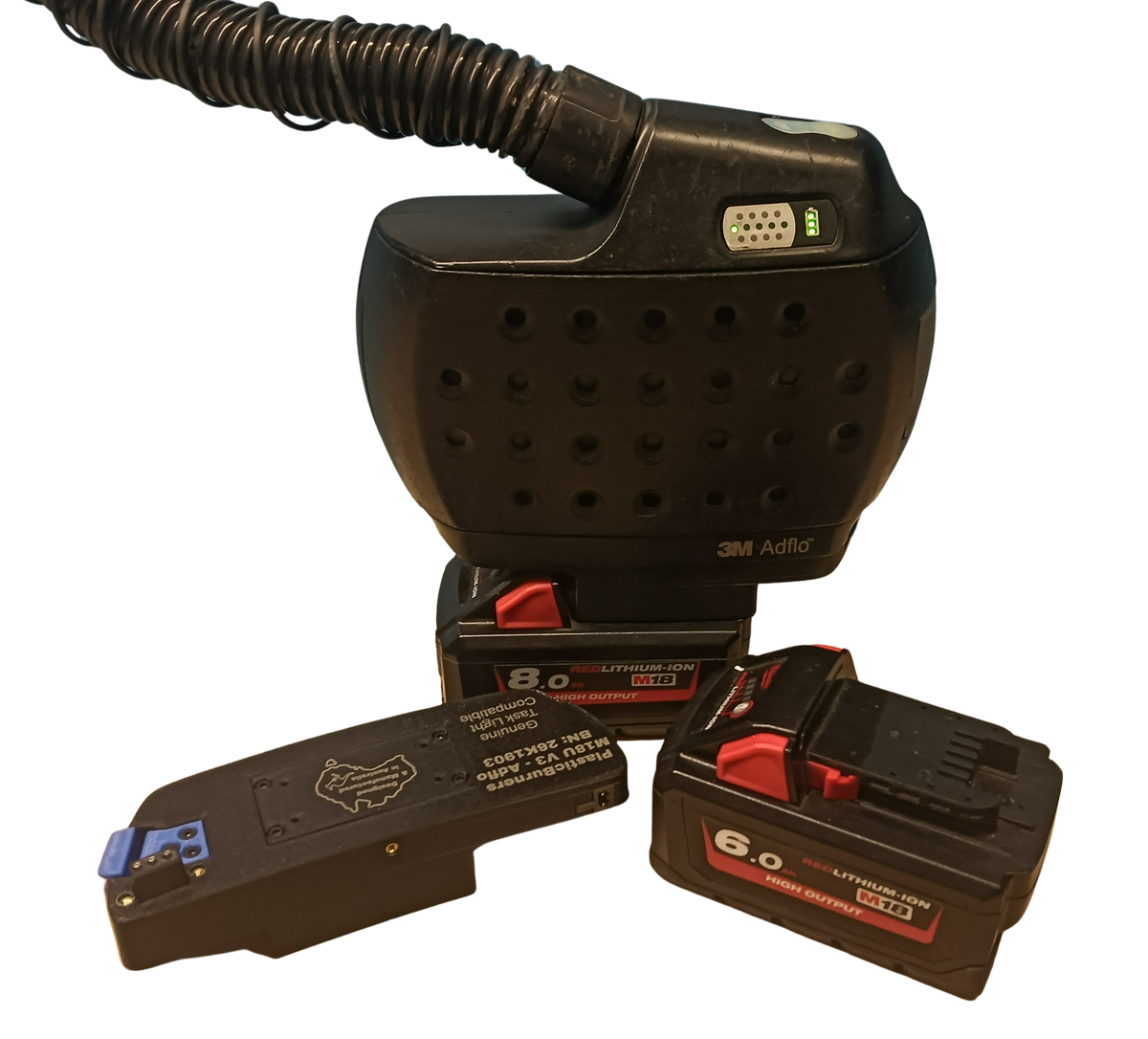 Ultimate Milwaukee® M18 compatible Speedglas Adflo battery adapter v3 – Task Light Ready